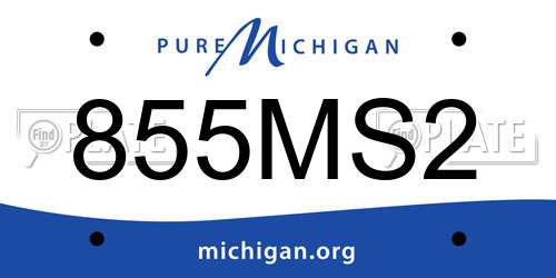 855MS2 Michigan License Plate