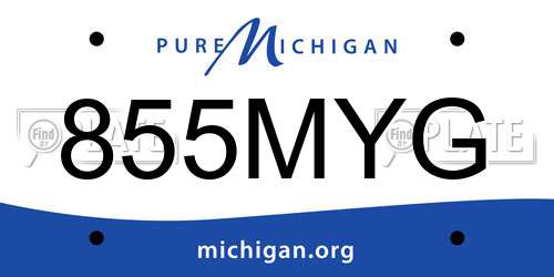 855MYG Michigan License Plate