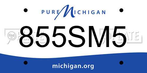 855SM5 Michigan License Plate