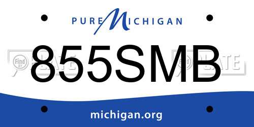 855SMB Michigan License Plate