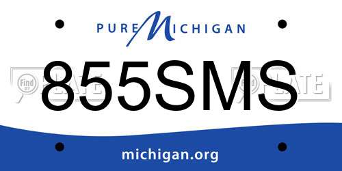 855SMS Michigan License Plate
