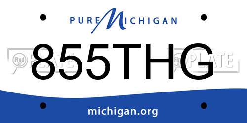 855THG Michigan License Plate