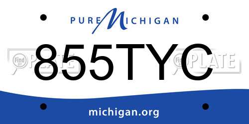 855TYC Michigan License Plate
