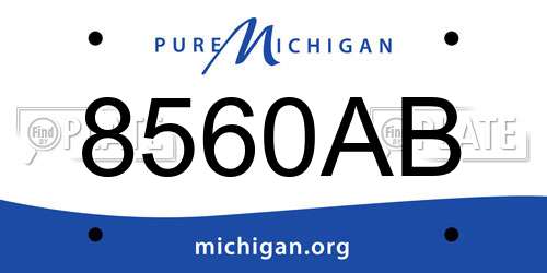 8560AB Michigan License Plate