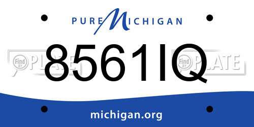 8561IQ Michigan License Plate