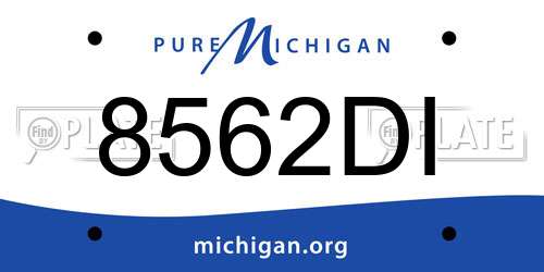 8562DI Michigan License Plate