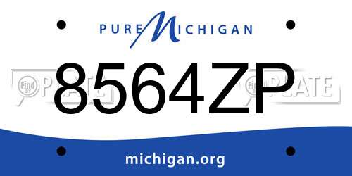 8564ZP Michigan License Plate