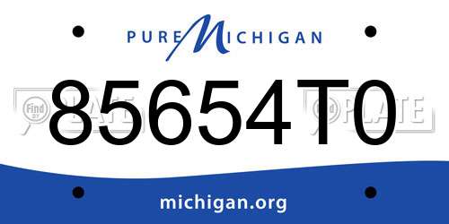 85654T0 Michigan License Plate