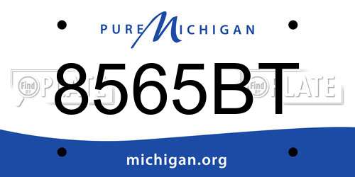 8565BT Michigan License Plate