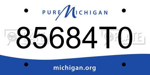 85684T0 Michigan License Plate