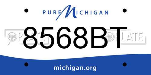 8568BT Michigan License Plate