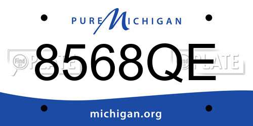 8568QE Michigan License Plate