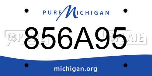 856A95 Michigan License Plate
