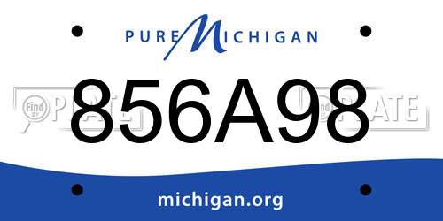 856A98 Michigan License Plate