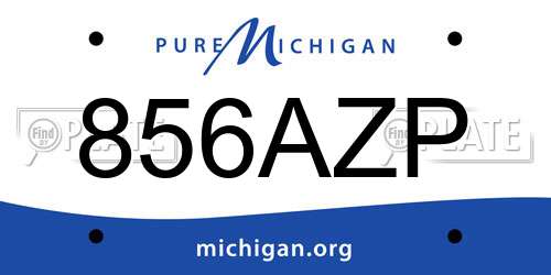 856AZP Michigan License Plate