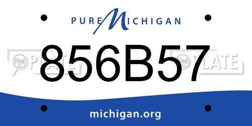 856B57 Michigan License Plate