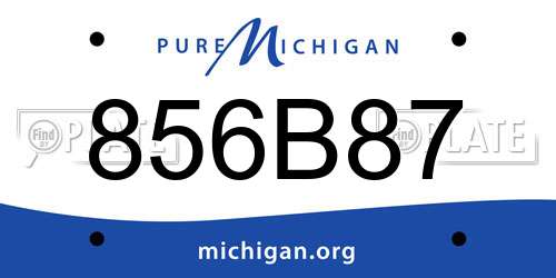 856B87 Michigan License Plate