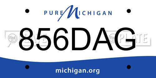 856DAG Michigan License Plate