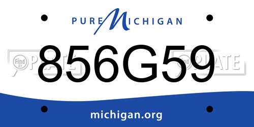 856G59 Michigan License Plate
