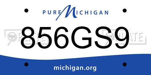 856GS9 Michigan License Plate