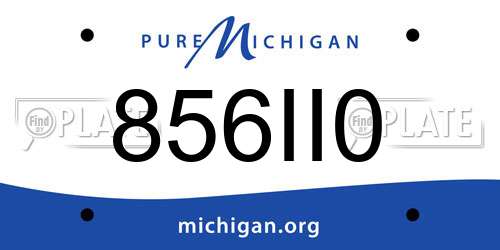 856II0 Michigan License Plate