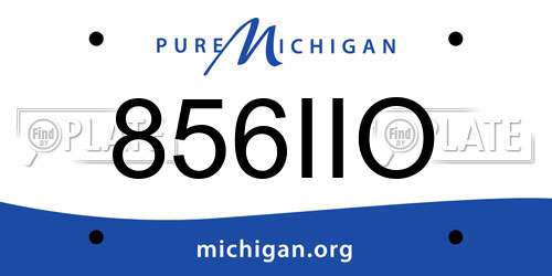 856IIO Michigan License Plate
