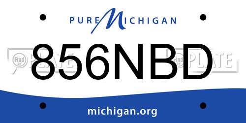 856NBD Michigan License Plate