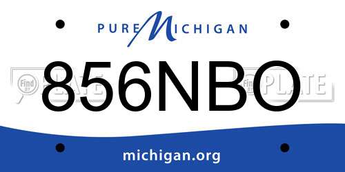 856NBO Michigan License Plate