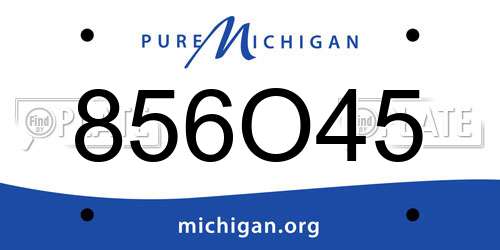 856O45 Michigan License Plate
