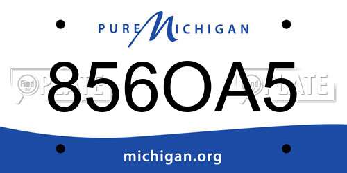 856OA5 Michigan License Plate