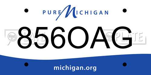 856OAG Michigan License Plate