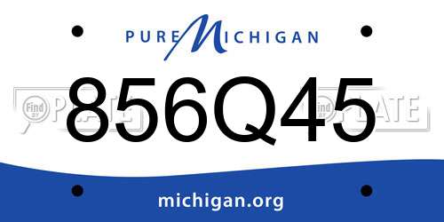856Q45 Michigan License Plate
