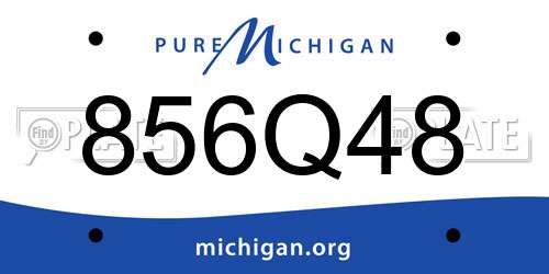 856Q48 Michigan License Plate