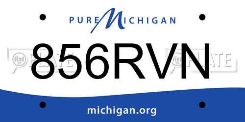 856RVN Michigan License Plate