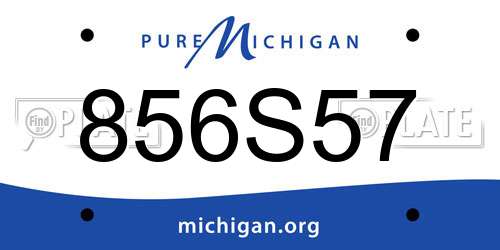 856S57 Michigan License Plate