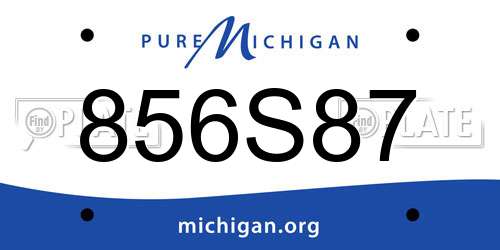 856S87 Michigan License Plate