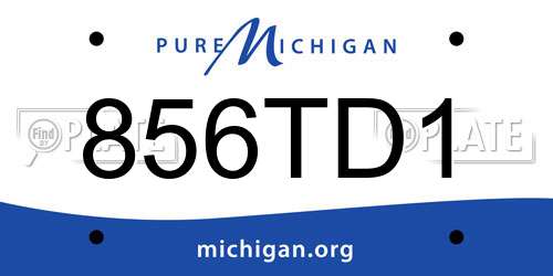 856TD1 Michigan License Plate
