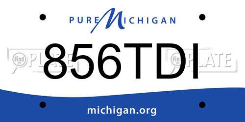 856TDI Michigan License Plate