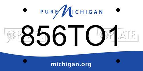 856TO1 Michigan License Plate