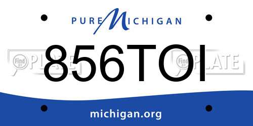 856TOI Michigan License Plate