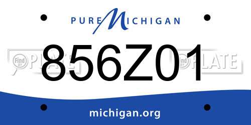 856Z01 Michigan License Plate