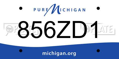 856ZD1 Michigan License Plate
