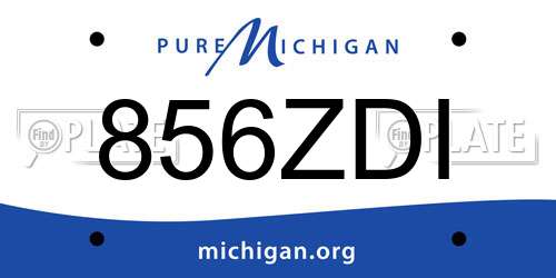 856ZDI Michigan License Plate