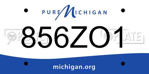 856ZO1 Michigan License Plate