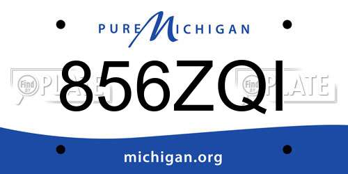 856ZQI Michigan License Plate
