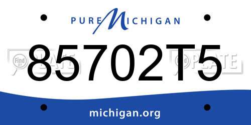 85702T5 Michigan License Plate
