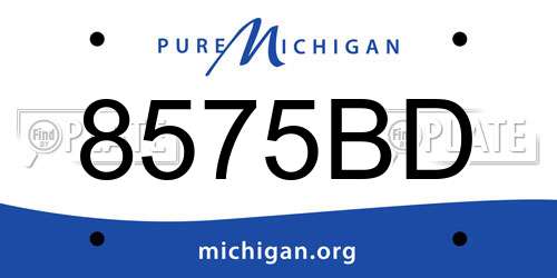 8575BD Michigan License Plate