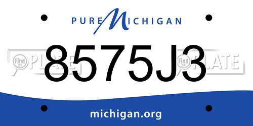 8575J3 Michigan License Plate