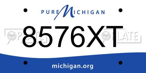 8576XT Michigan License Plate