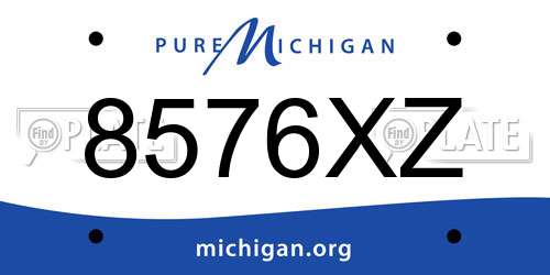 8576XZ Michigan License Plate